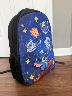 NEW Blue Space Stitch Kids Backpack with Rocket Design
